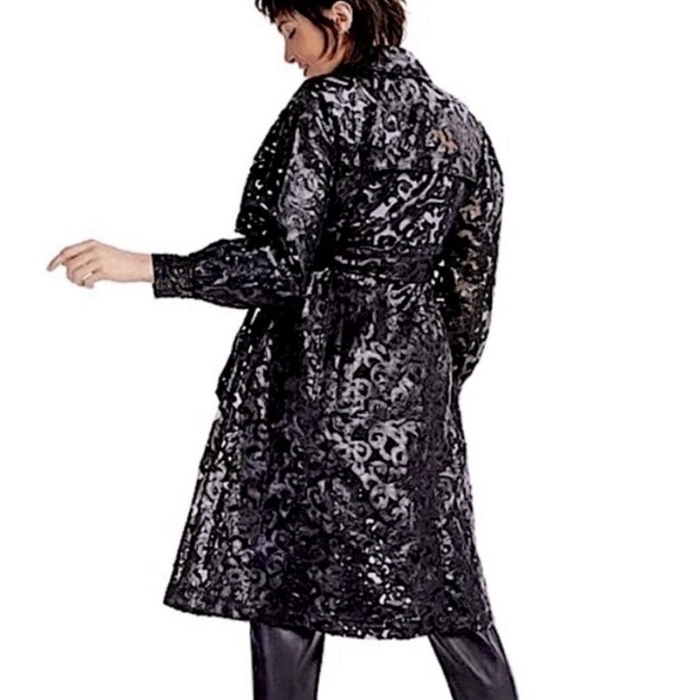 Black Lace Long Trench Coat - Women. New With Tag. - Picture 7 of 8